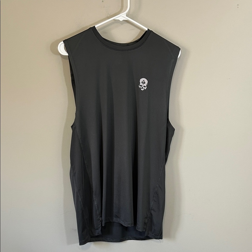 Zero Foxtrot PT Gym Tank Top in Heathered Grey Sleeveless Skull Sz XL